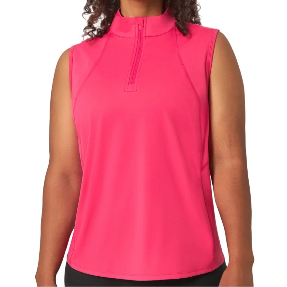 Top Sleeveless Mondetta Women's Half Zip Tank Women's Pink Sleeveless Top
